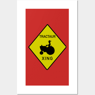 Tractor Xing Sign Posters and Art